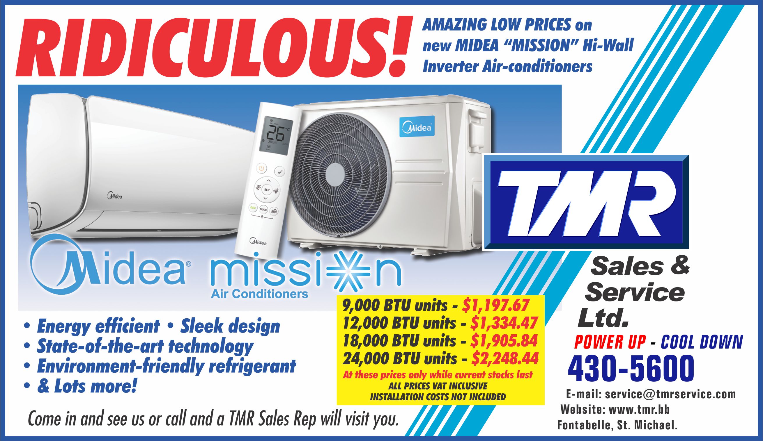 Midea Mission Hi-Wall Inverter Air Conditioners